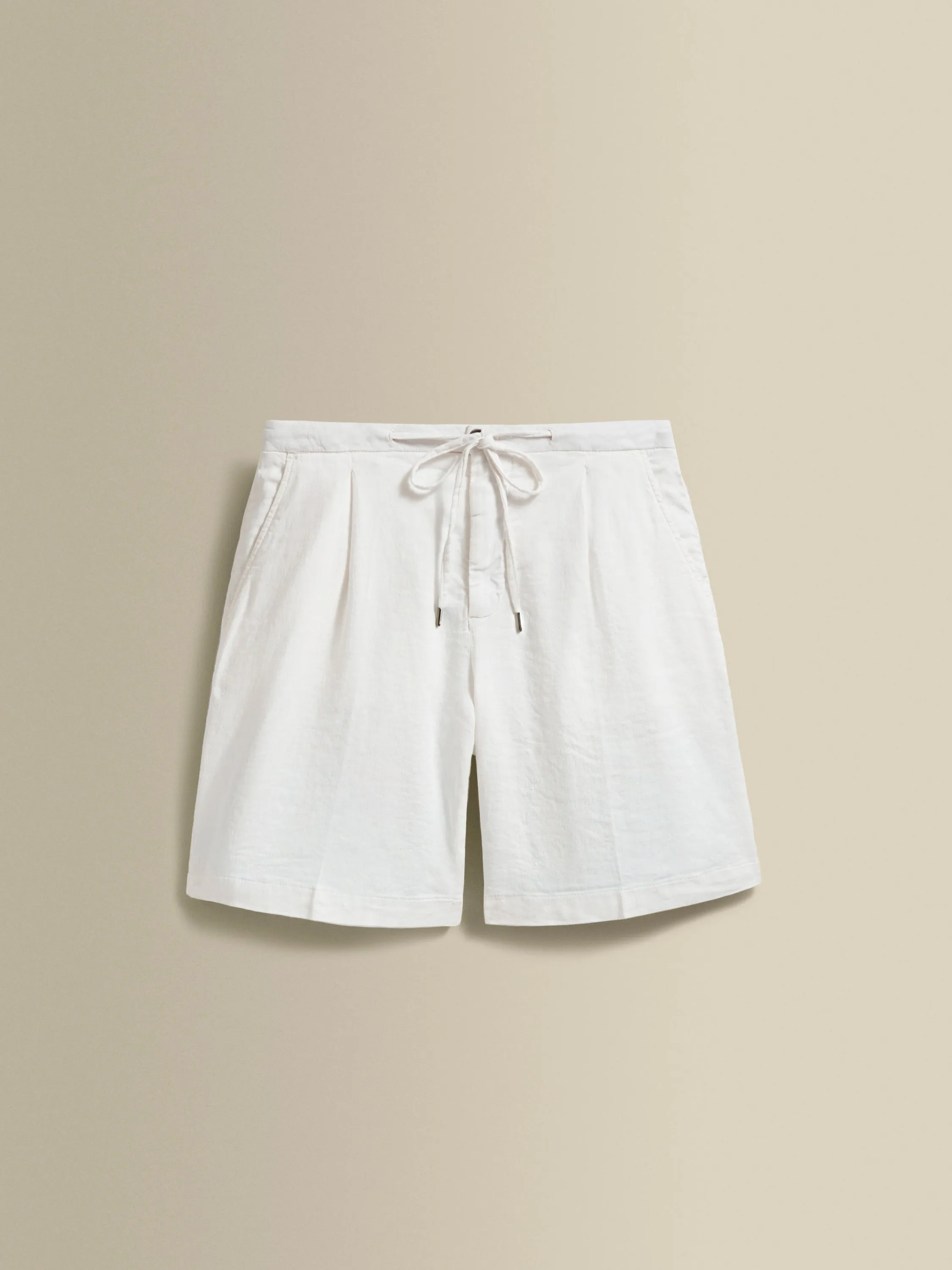 Linen Jersey Pleated Shorts
