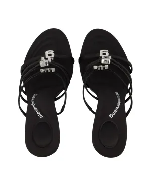 Logo Sandals with Almond Toe - Satin