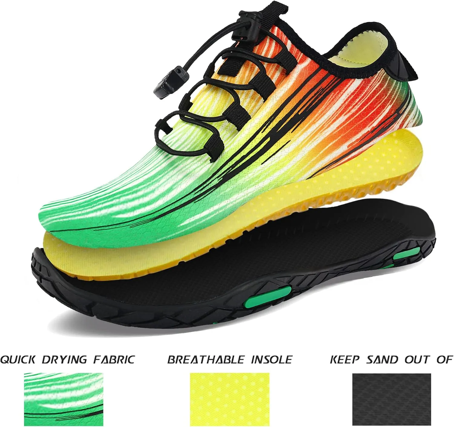 Men Women Water Sports Shoes Slip-on Quick Dry Aqua Swim Shoes for Pool Beach Surf Walking Water Park