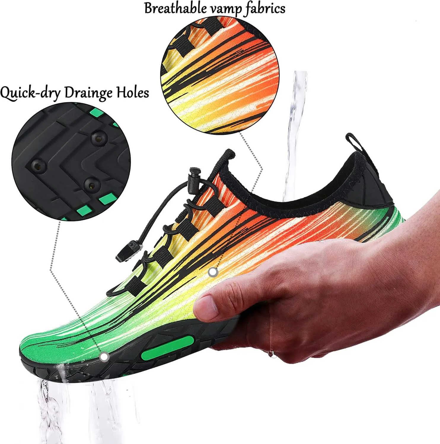 Men Women Water Sports Shoes Slip-on Quick Dry Aqua Swim Shoes for Pool Beach Surf Walking Water Park