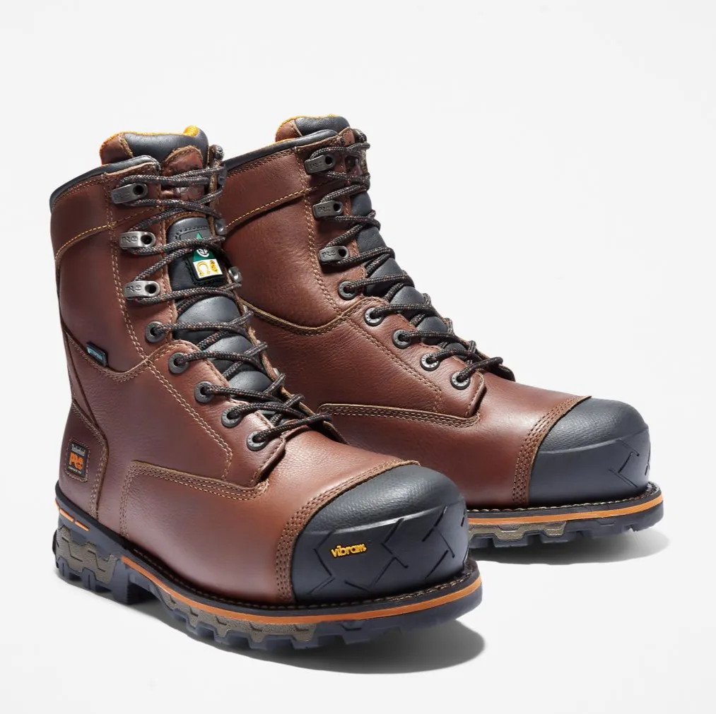 Men's Timberland Pro® TB189646 8" Brown Boondock Composite Safety Toe Waterproof Insulated Boot CSA (CN Railroad Approved)