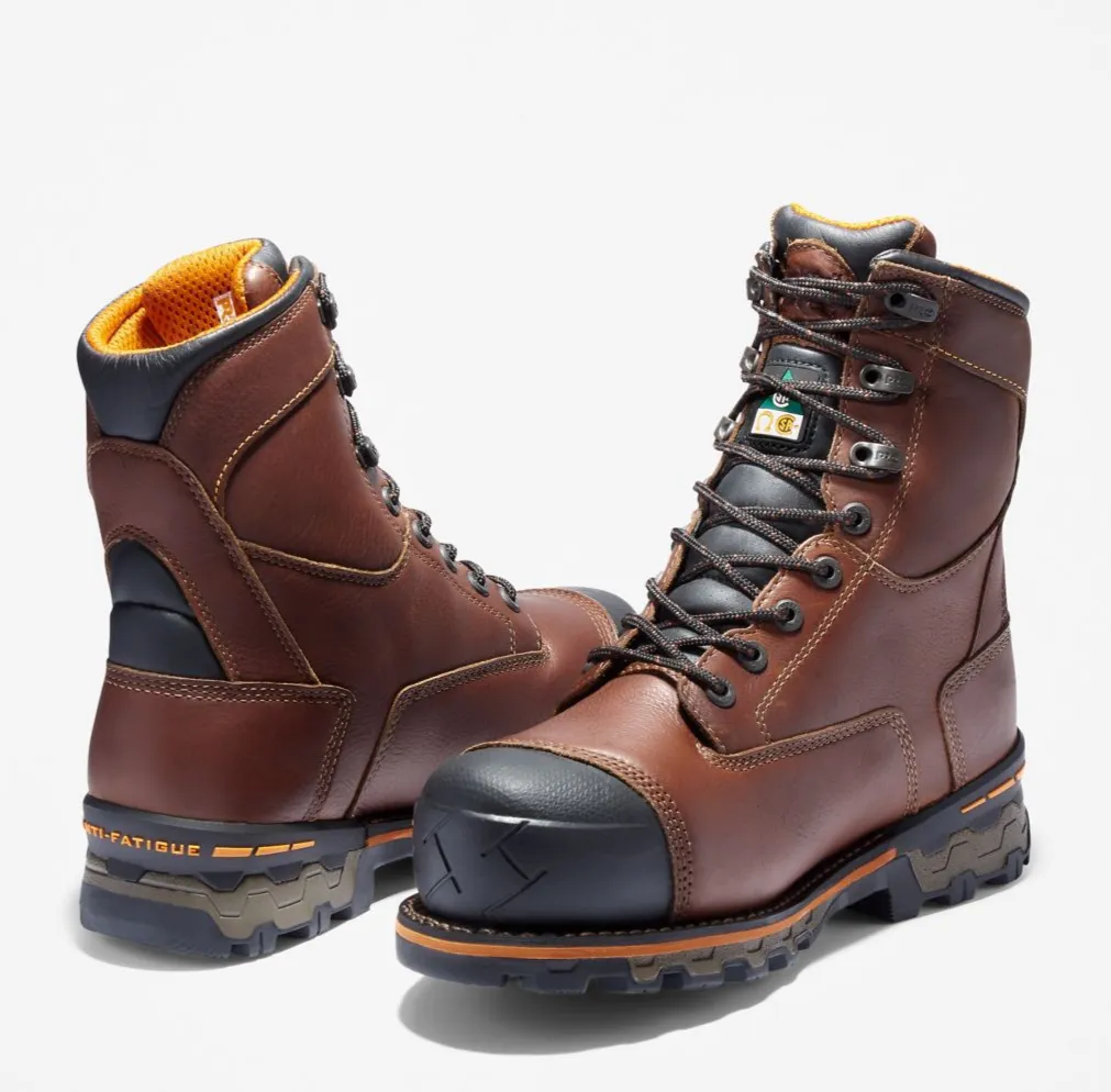 Men's Timberland Pro® TB189646 8" Brown Boondock Composite Safety Toe Waterproof Insulated Boot CSA (CN Railroad Approved)