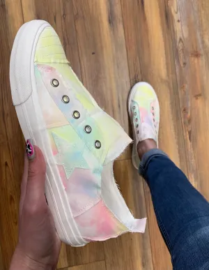 NEW - Play Along Pastel Tie Dye Slip On Canvas Sneakers