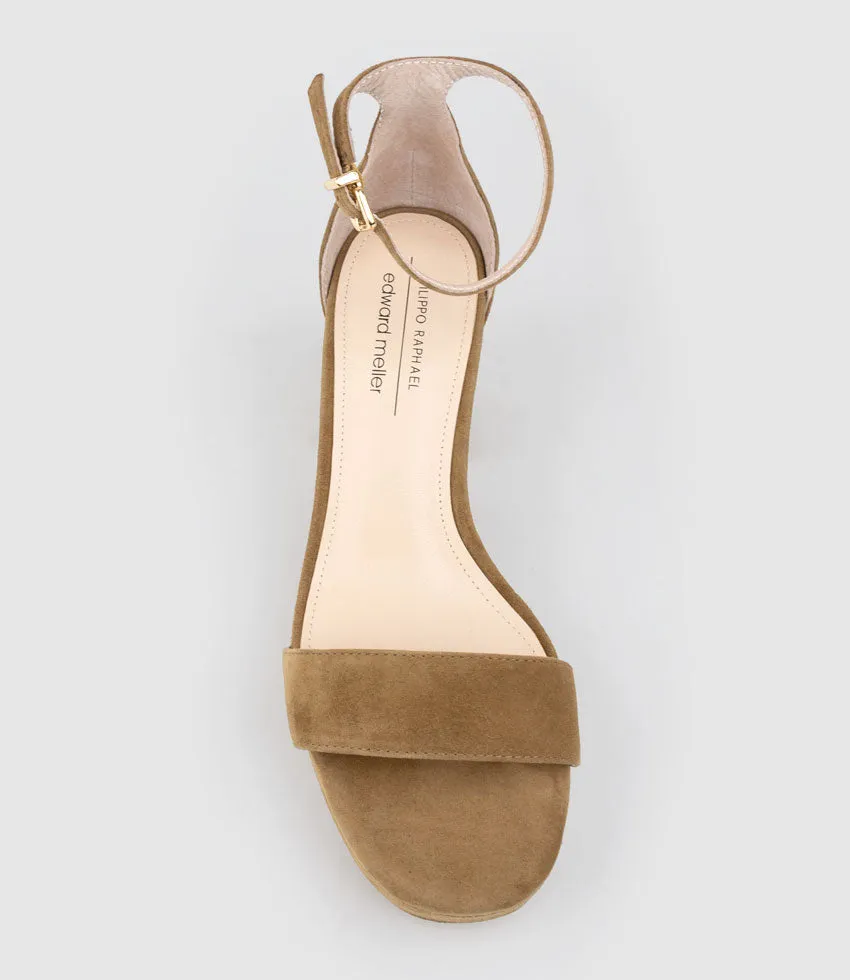 RESDIN80 Single Strap Platform Sandal in Tawny Suede
