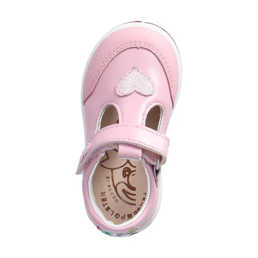 Ricosta Pepino Girls Blush Pink Odile T-Bar Unicorn Shoes | 30% OFF sale