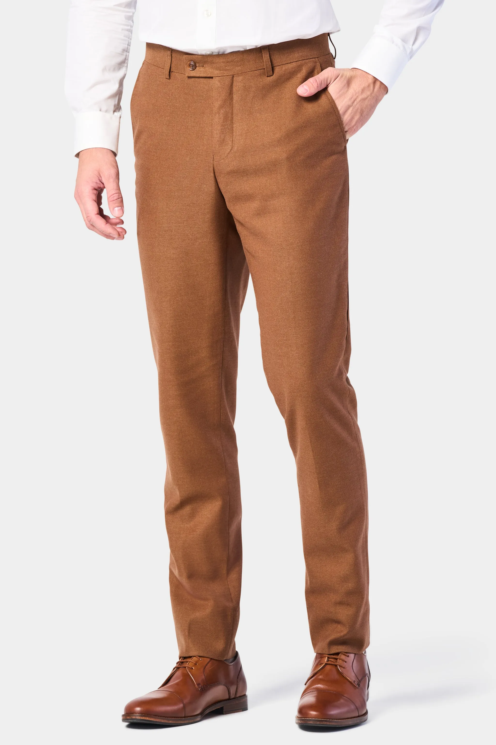 Rust Brown Flannel 3 Piece Suit