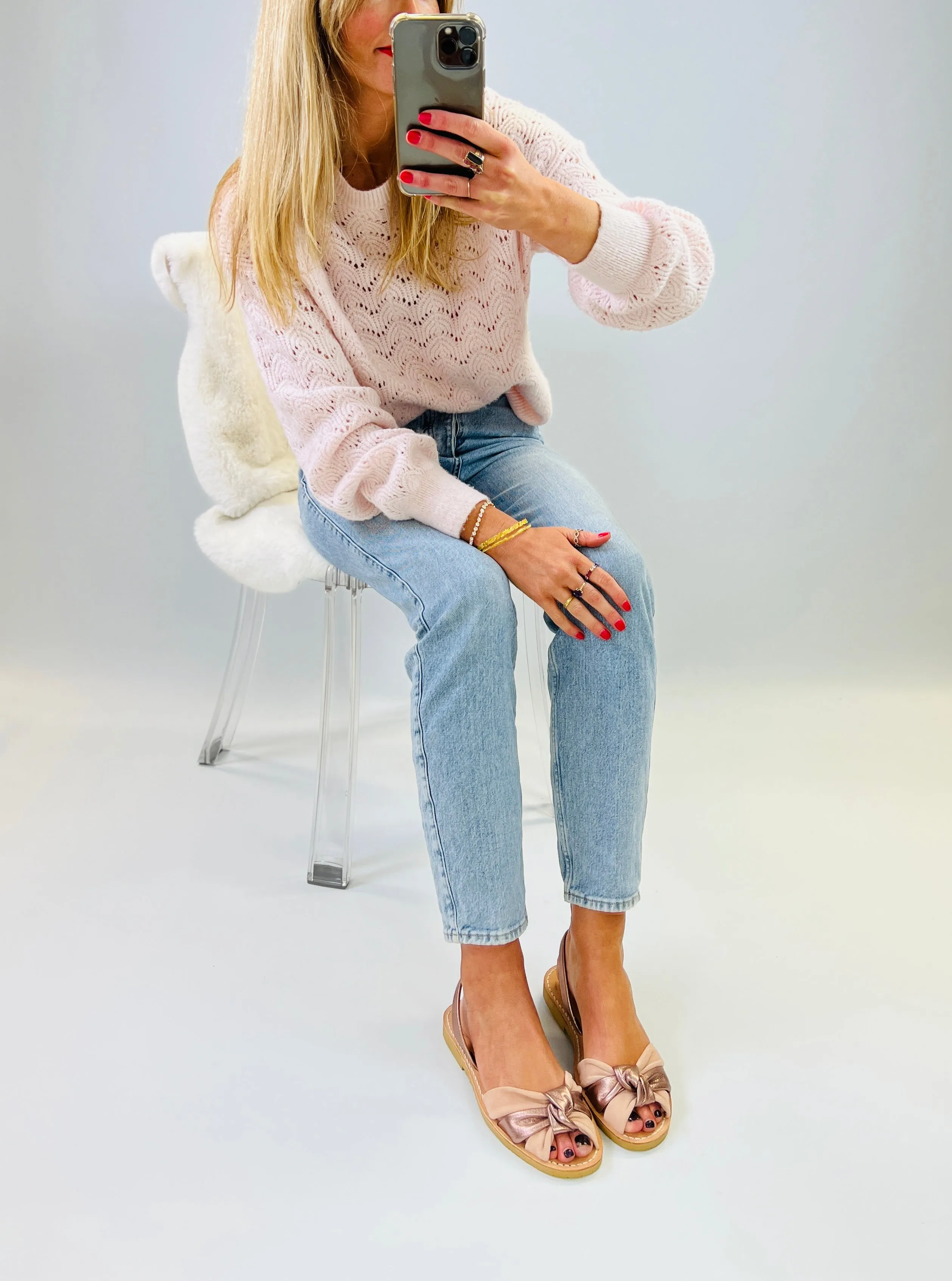 Sample Harmony Peeptoe Knot Flats