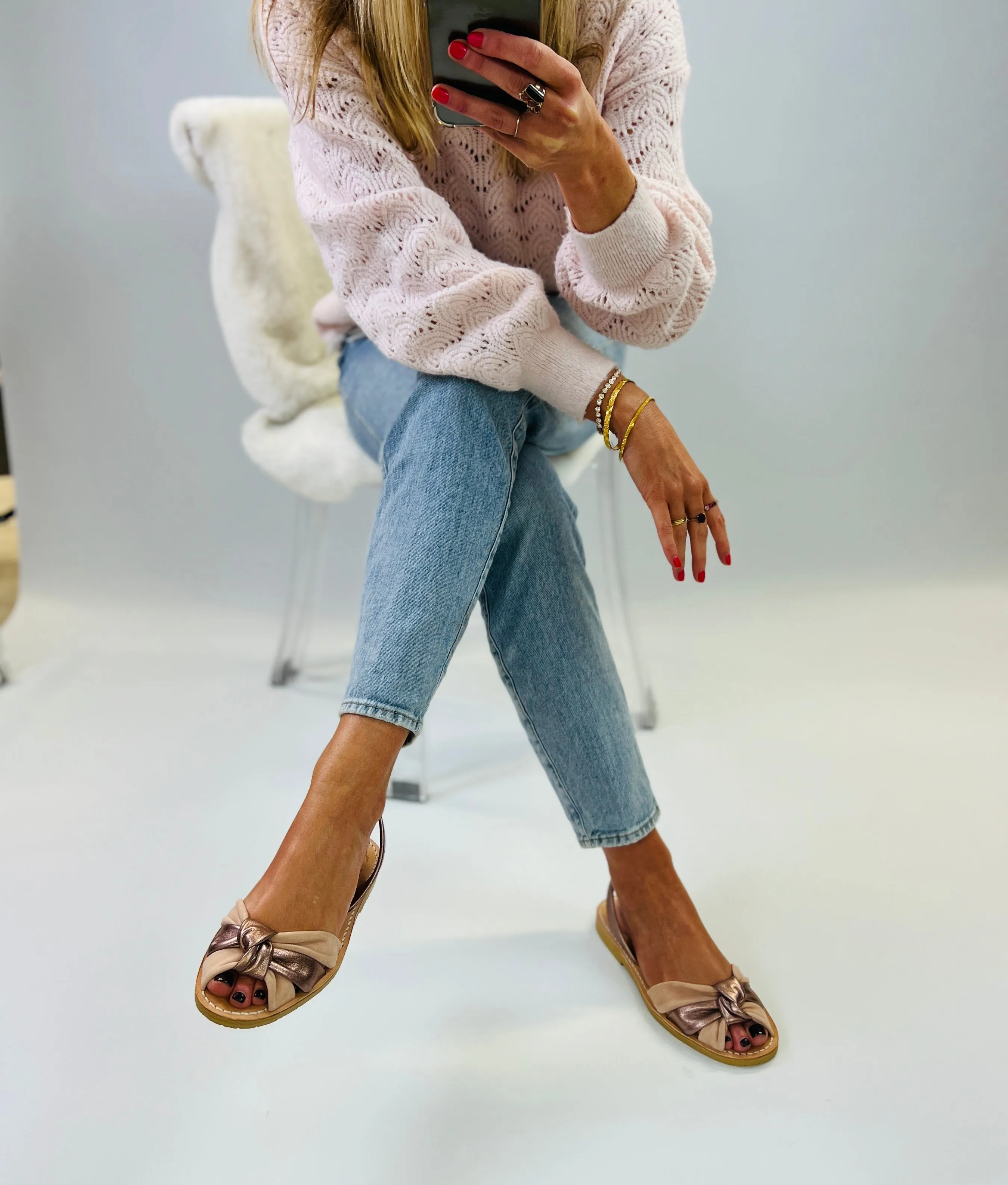Sample Harmony Peeptoe Knot Flats
