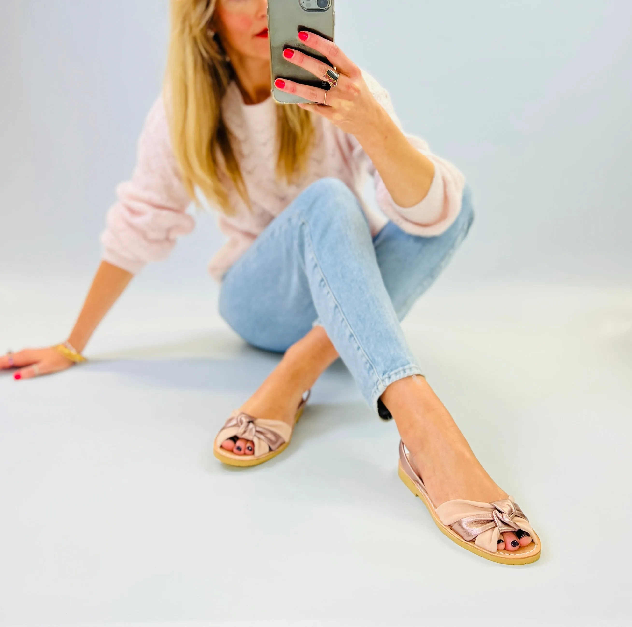 Sample Harmony Peeptoe Knot Flats
