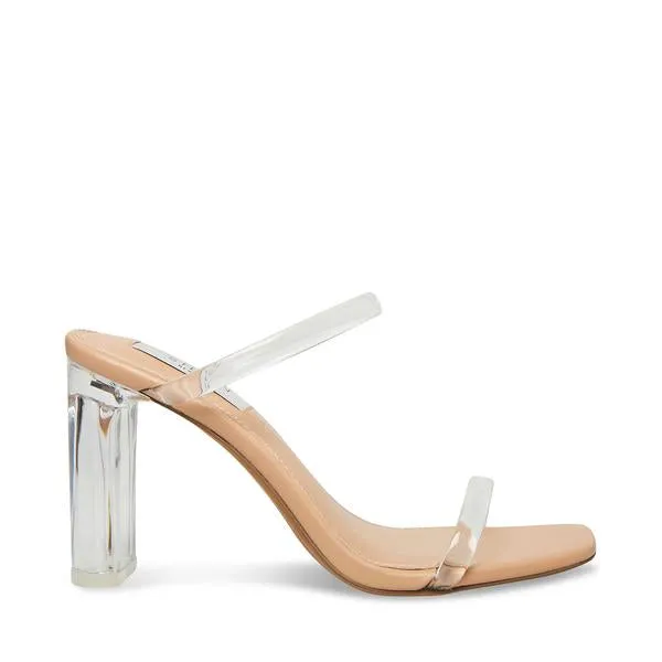Steve Madden Women's Jacee Open toe Slide Heeled Sandal NUDE MULTI
