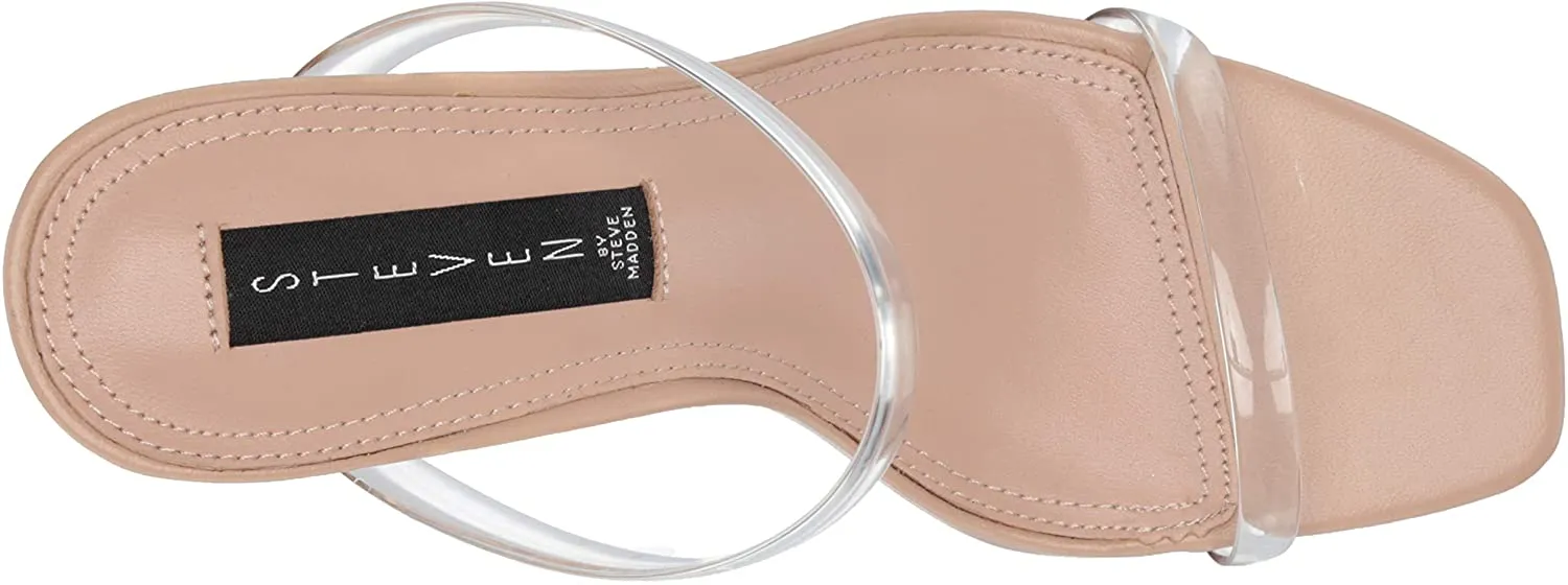 Steve Madden Women's Jacee Open toe Slide Heeled Sandal NUDE MULTI