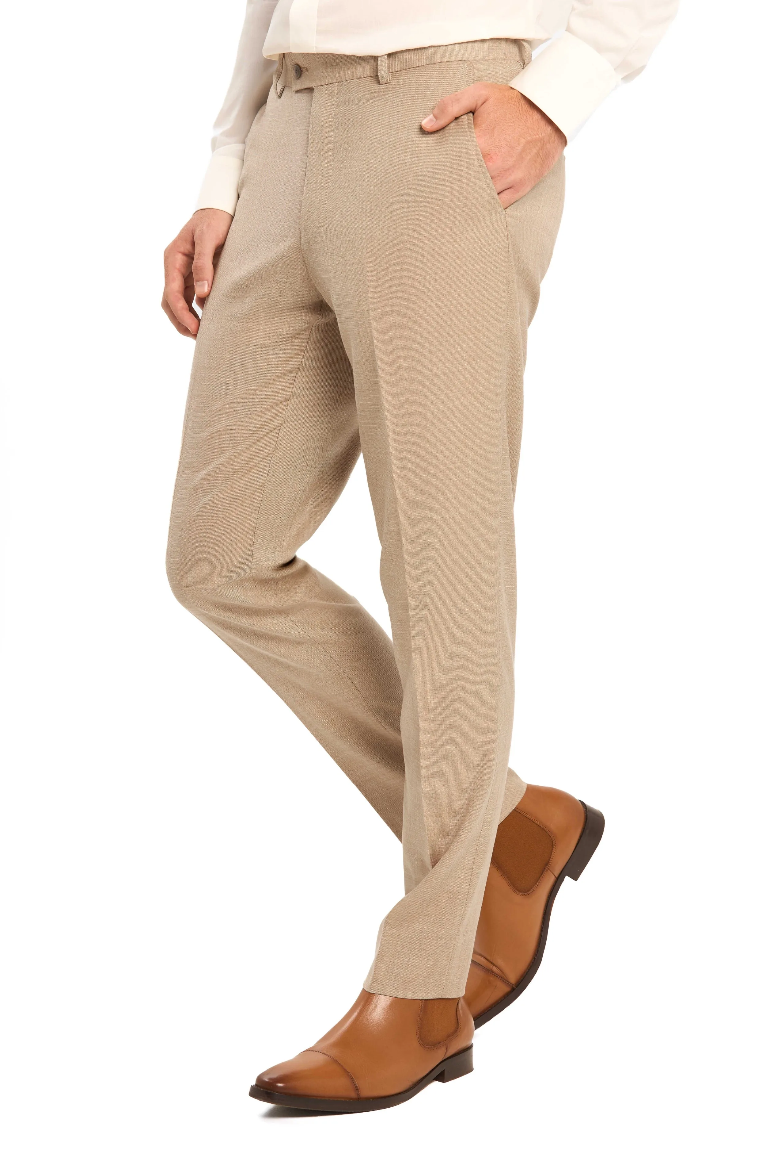 Tan Sharkskin 2 Button Suit