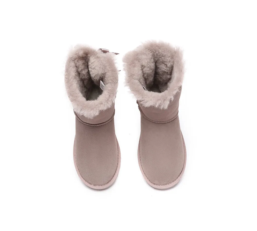 Urban UGG® Double faced Sheepskin Boots Short Back Bow