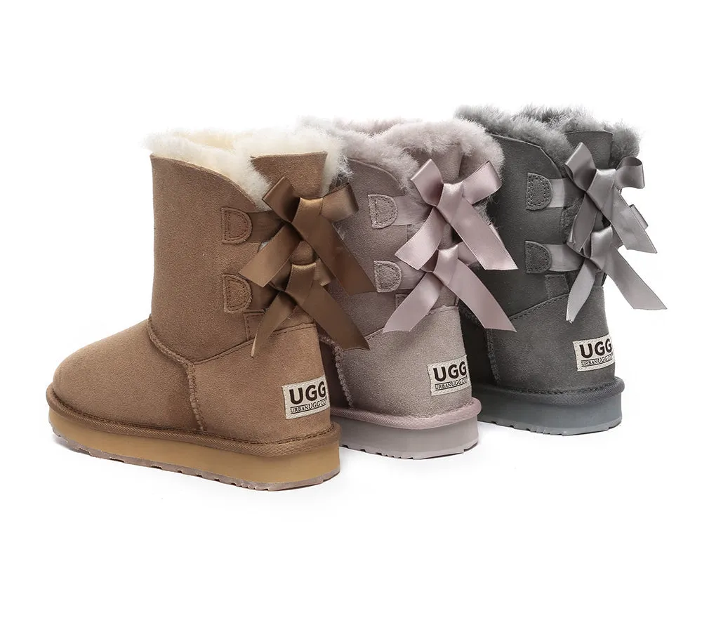 Urban UGG® Double faced Sheepskin Boots Short Back Bow