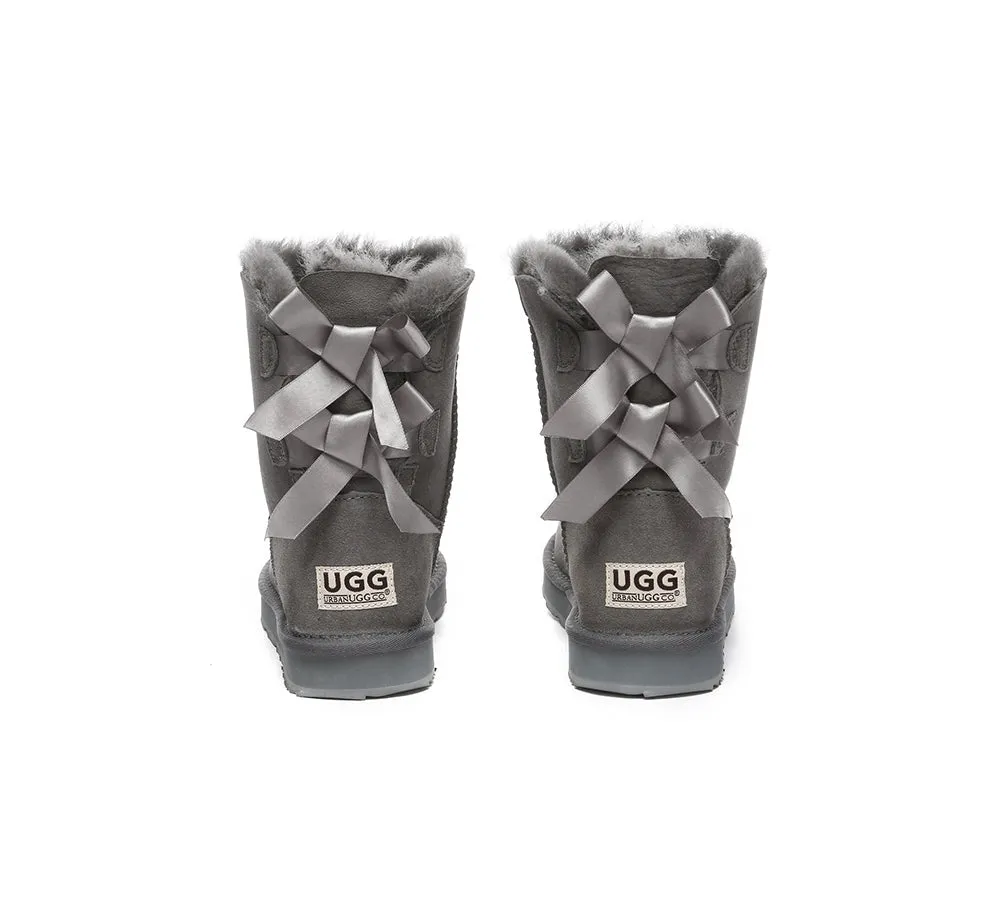 Urban UGG® Double faced Sheepskin Boots Short Back Bow