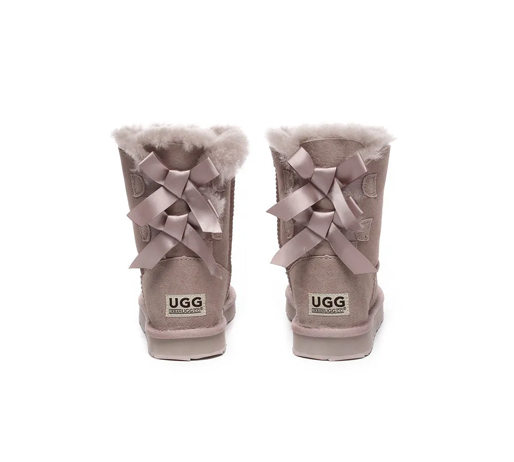 Urban UGG® Double faced Sheepskin Boots Short Back Bow