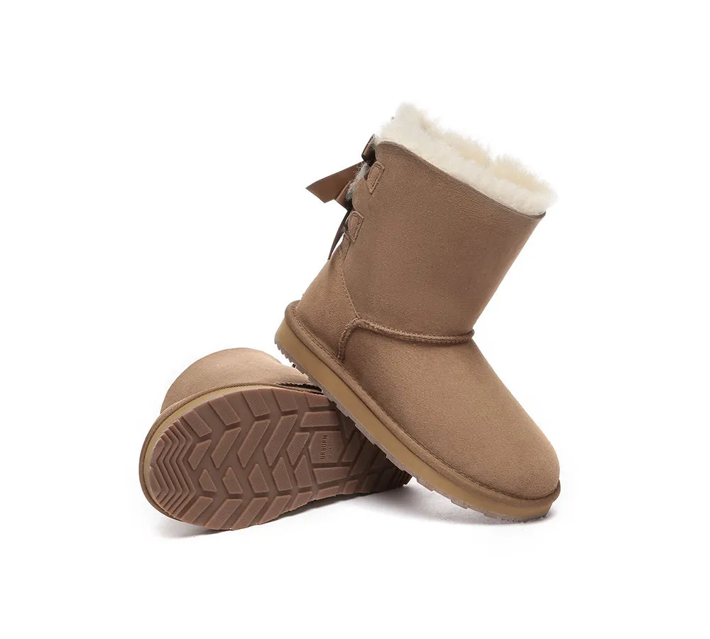 Urban UGG® Double faced Sheepskin Boots Short Back Bow