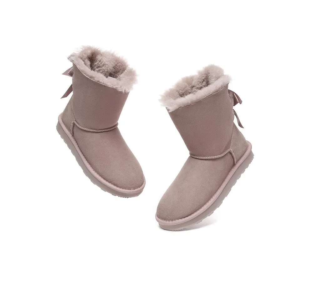 Urban UGG® Double faced Sheepskin Boots Short Back Bow