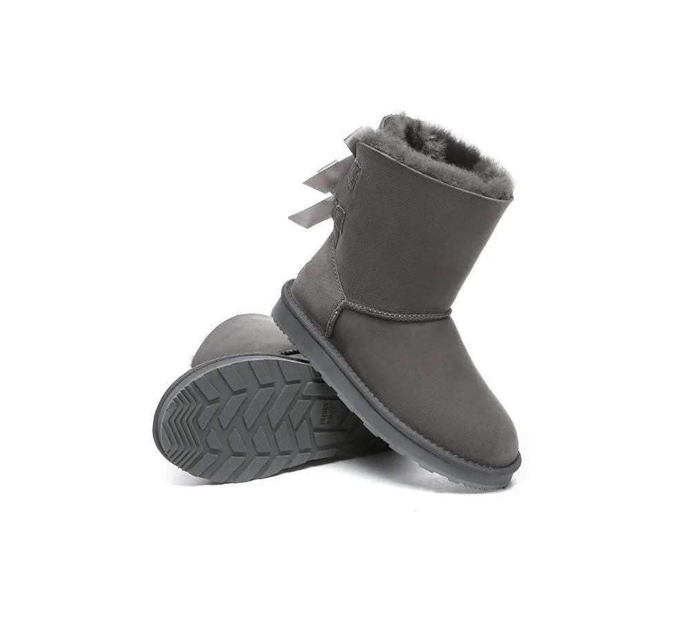 Urban UGG® Double faced Sheepskin Boots Short Back Bow