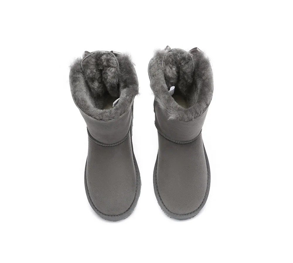 Urban UGG® Double faced Sheepskin Boots Short Back Bow