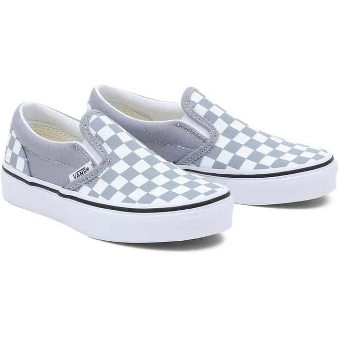 Vans Kids Classic Slip-On Color Theory Tradewinds Grey Checkerboard