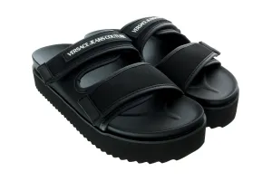 Versace Jeans Couture Black Black Double Strap Sandals-