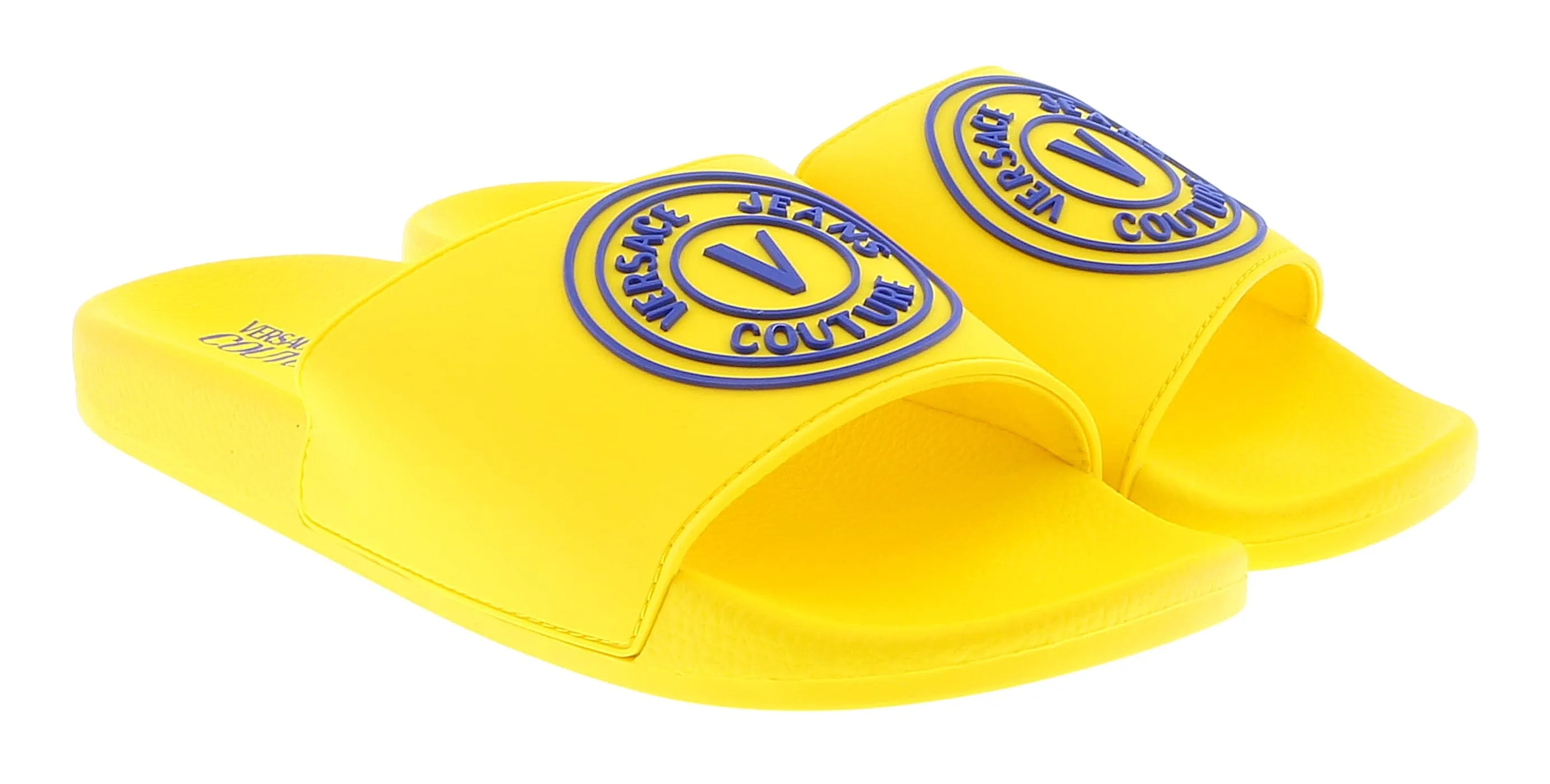 Versace Jeans Couture Yellow V Medallion Logo Pool Slide-