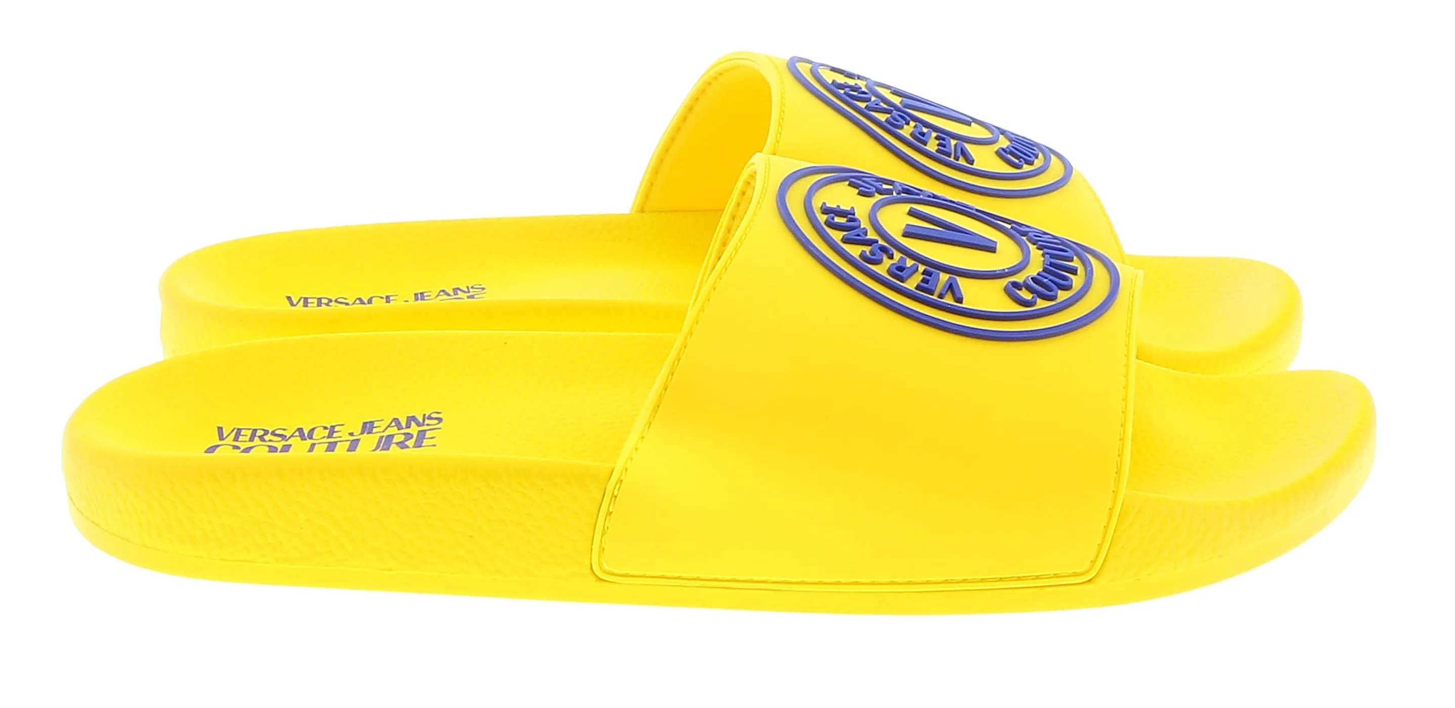 Versace Jeans Couture Yellow V Medallion Logo Pool Slide-