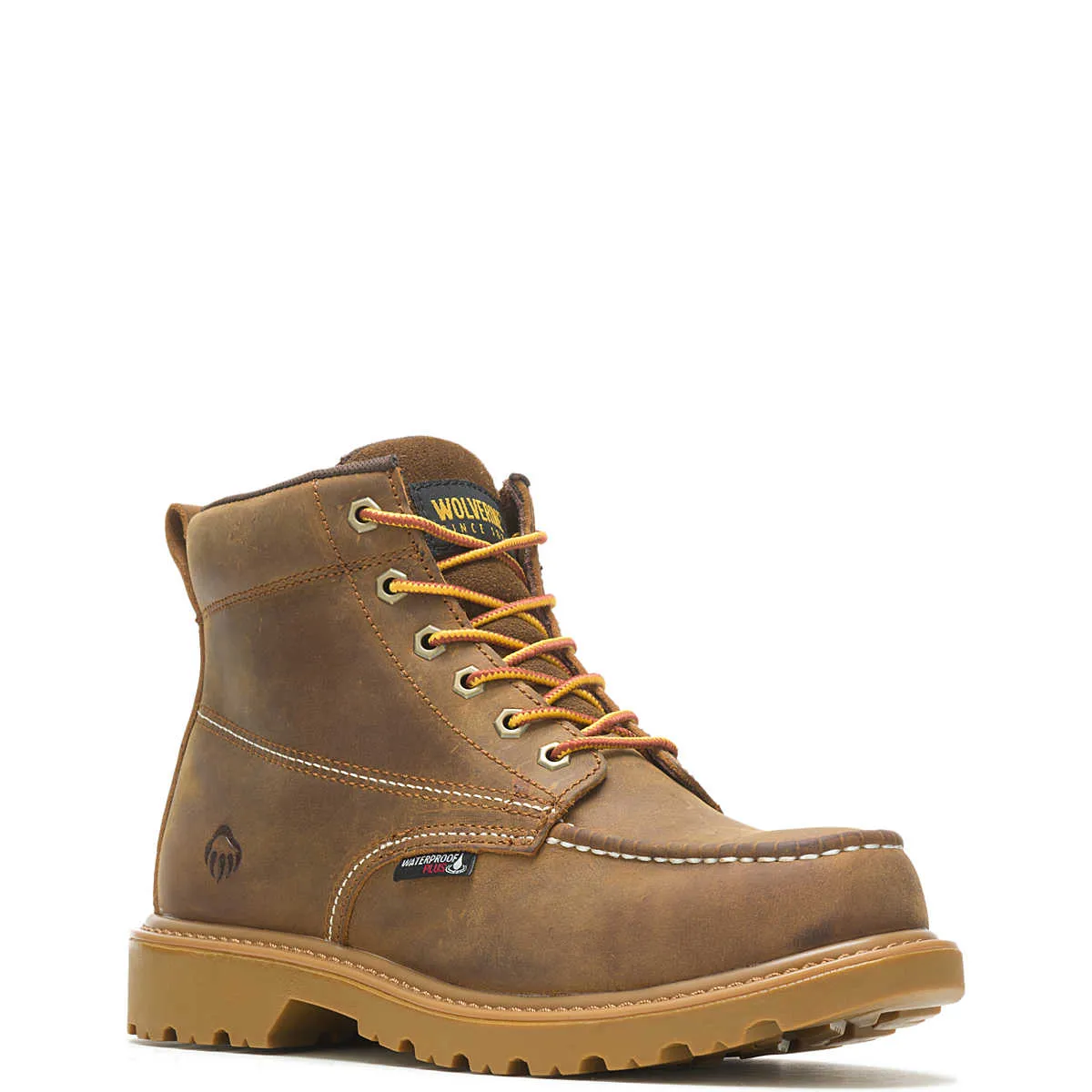 Wolverine Men's Floorhand Moc-Toe 6" Steel-Toe Work Boot - Tan