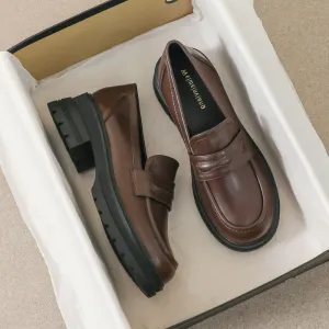 Women Retro Minimalist Soft Thick Soled Loafers
