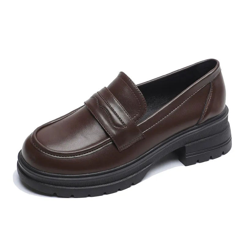 Women Retro Minimalist Soft Thick Soled Loafers