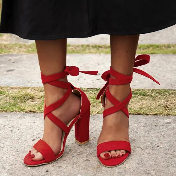 Women's Fashion Cross Strap Dress Sandals 88157684S