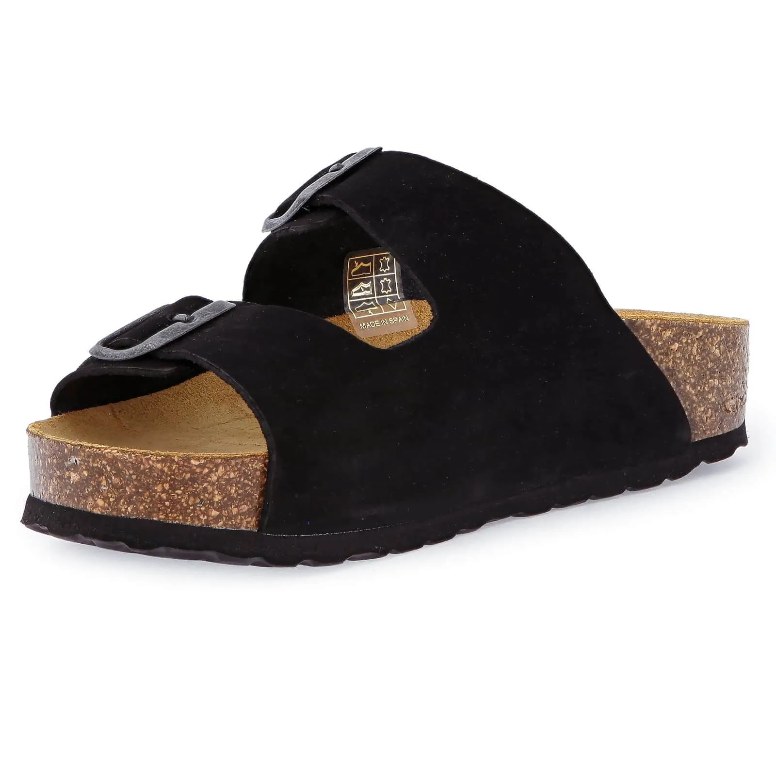 Womens Malaga Mid Platform Slide Sandals - Black
