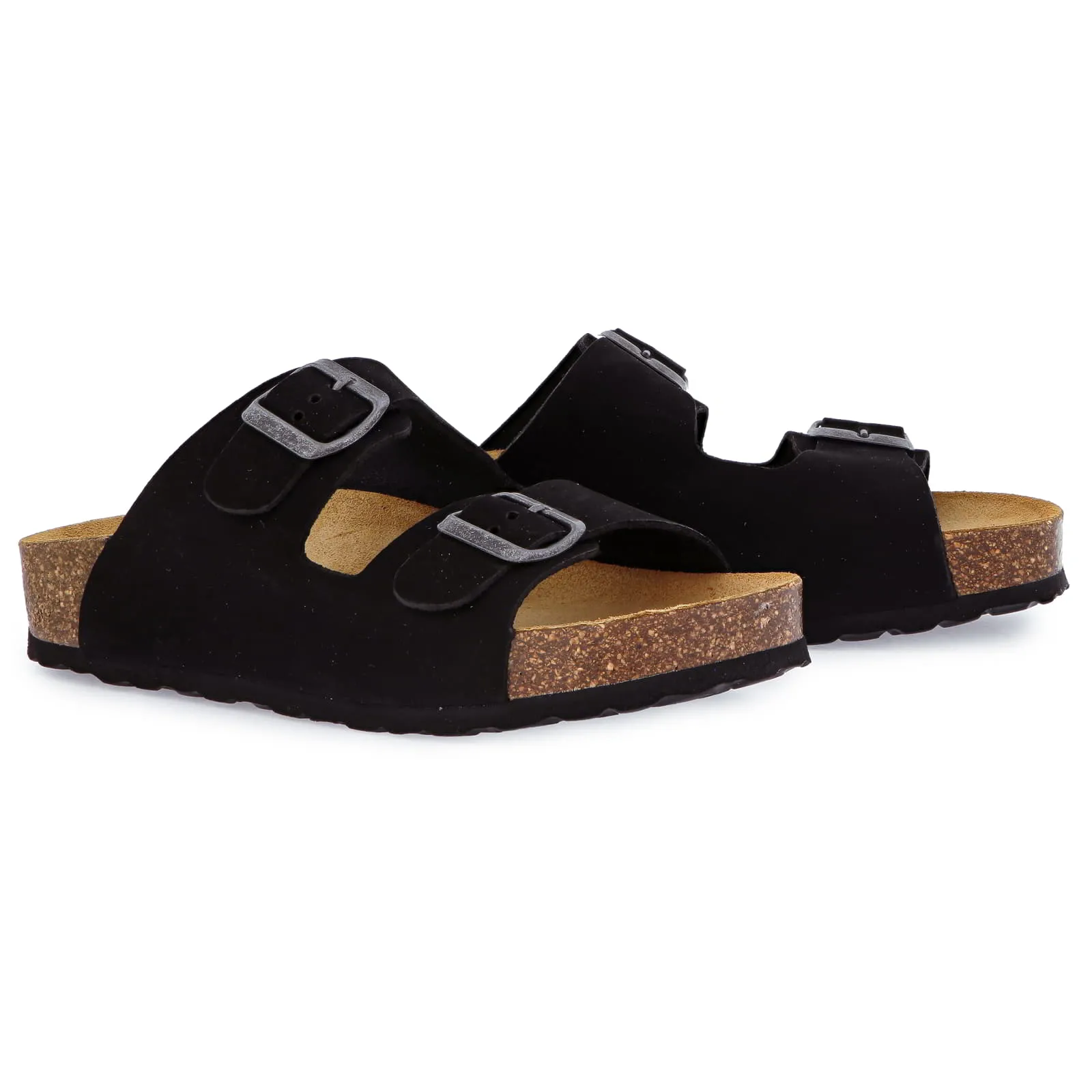 Womens Malaga Mid Platform Slide Sandals - Black
